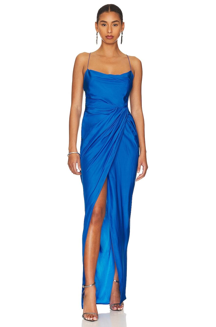 GAUGE81 Shiroi Dress Maxi Silk Draped Party Prom Formal Gala Wedding Guest S